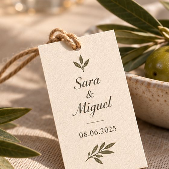 Tarjeta personalizada con nombres y fecha