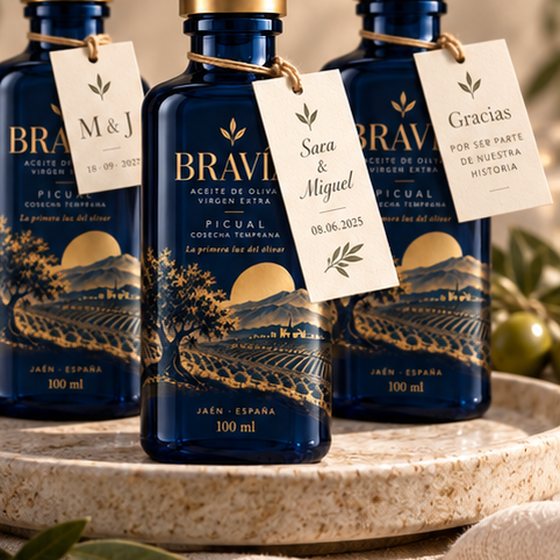 Conjunto de botellas personalizadas listas para entregar